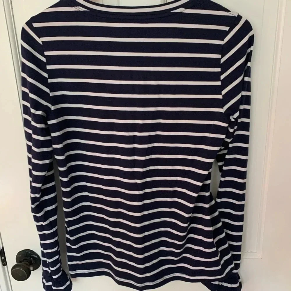NWT Renwick Golf Navy White Striped Long Sleeve Top Women’s Size Small - Picture 5 of 6
